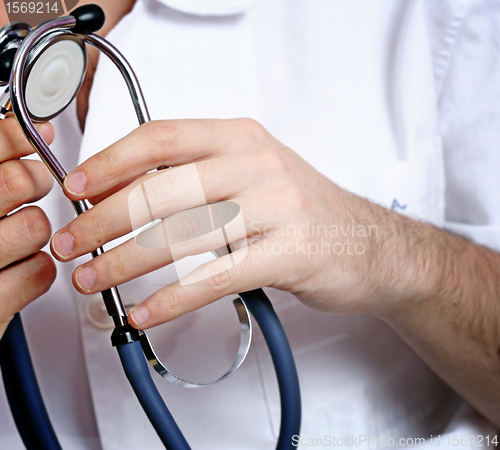 Image of Portrait of a young doctor with stethoscope.