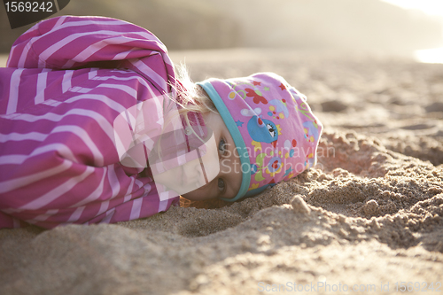 Image of Little girl on the beach