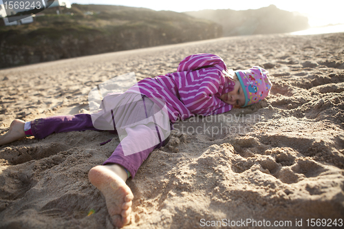 Image of Little girl on the beach