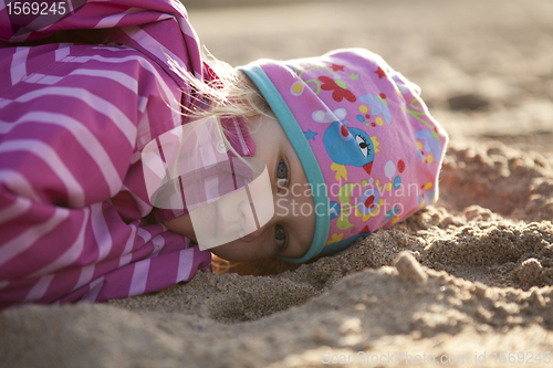 Image of Little girl on the beach