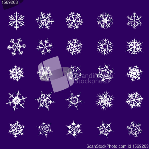 Image of Set of snowflakes