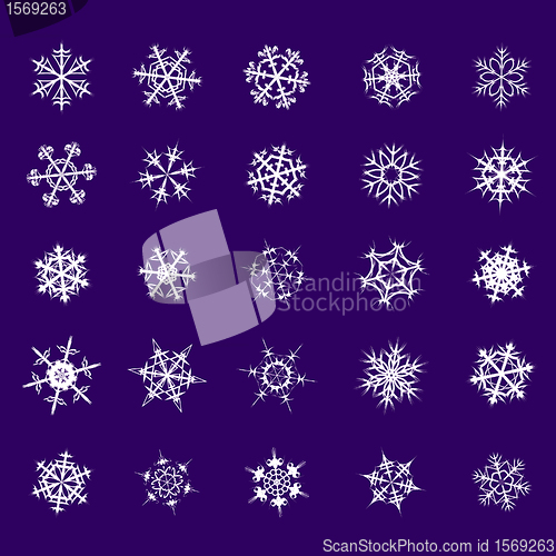 Image of Set of snowflakes