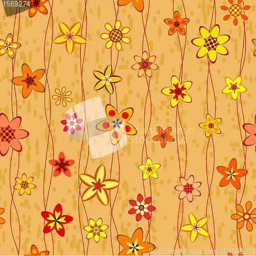 Image of abstract flowers seamless pattern