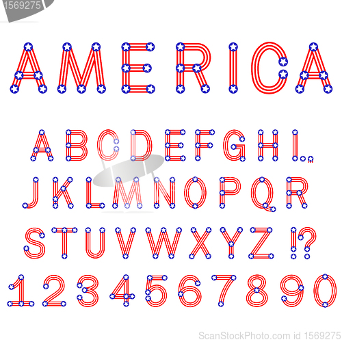 Image of USA symbol alphabet letters isolated