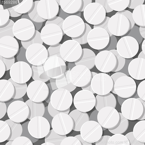 Image of white tablet, pill seamless