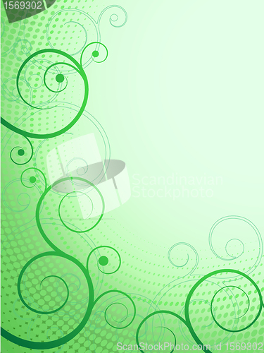 Image of abstract floral pattern green frame