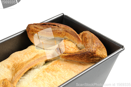 Image of Puff pastry in metallic form