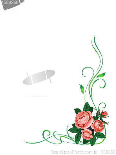 Image of roses frame pattern background