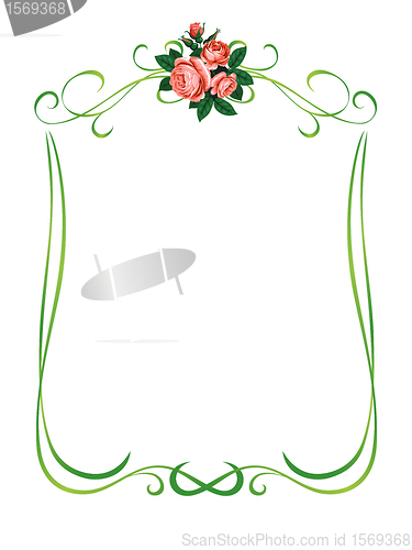 Image of roses frame pattern background