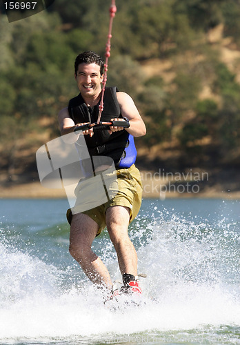 Image of Man Wakeboarding on the lake