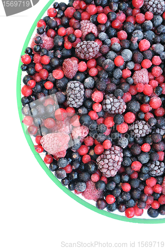 Image of Frozen mixed fruit in bowl - berries