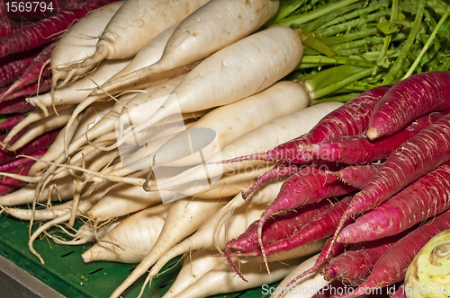 Image of red and white radish