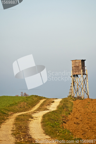 Image of raised blind in evening sun