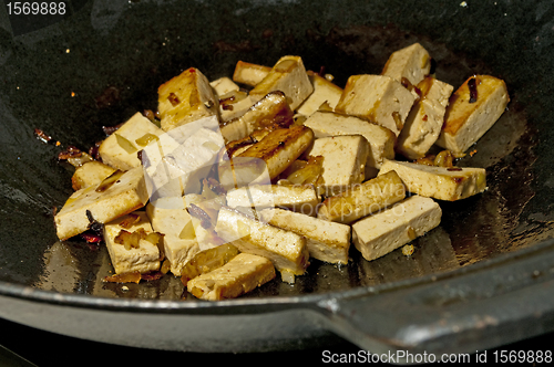 Image of Tofu in a Chinese wok