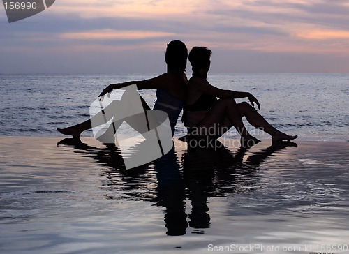 Image of Two girls on the beach