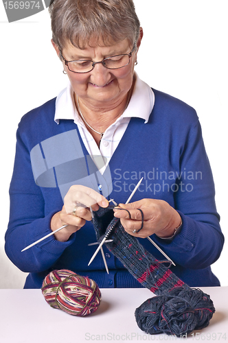 Image of pensioneer knitting soxs