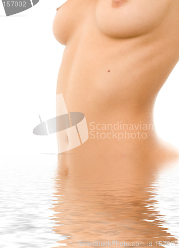 Image of topless in water