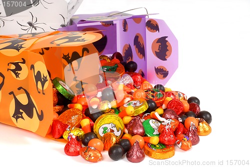 Image of Halloween candy in chinese containers