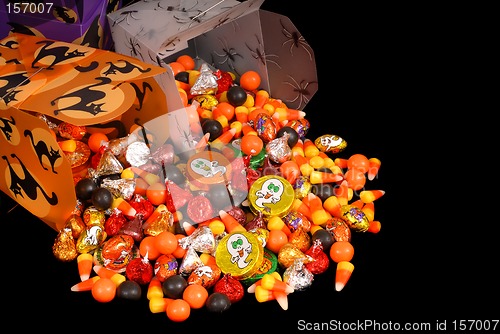 Image of Halloween candy in chinese containers