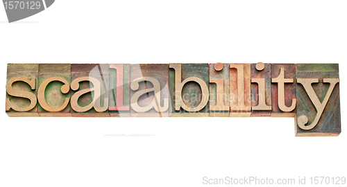 Image of scalability word in wood type