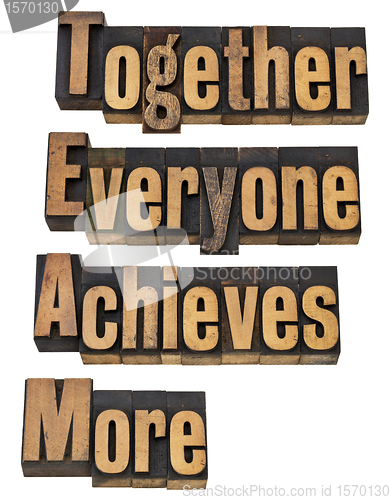Image of team concept in wood type