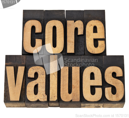 Image of core values - ethics concept