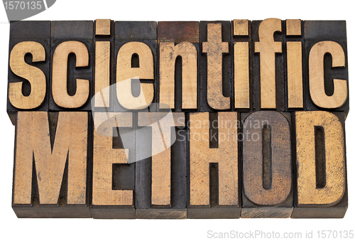 Image of scientific method in wood type