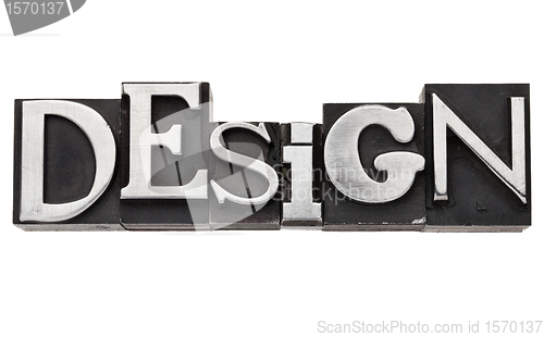 Image of design word in metal type