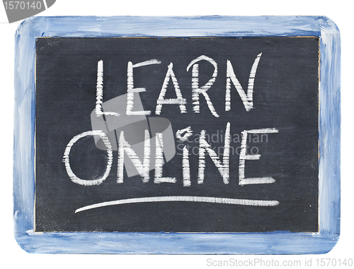 Image of learn online blackboard sign