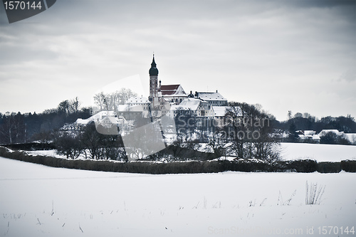 Image of Andechs Monastery in winter scenery