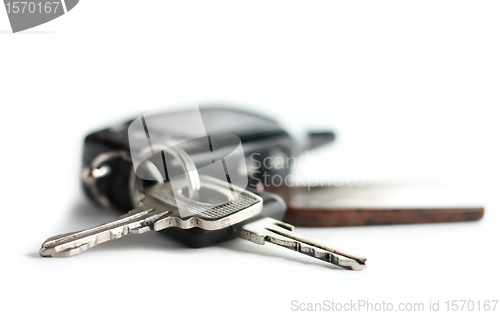 Image of Car's keys on white background