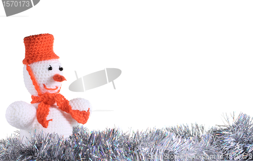 Image of White snowman at the white background
