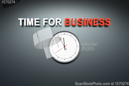 Image of Time for business at the wall