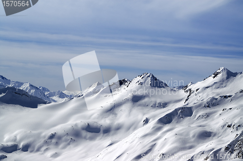 Image of Snowy slopes. Caucasus Mountains.