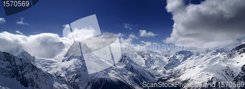 Image of Mountains panorama. View from the ski slope.