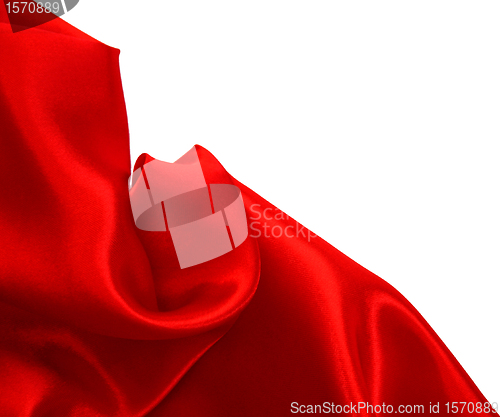 Image of Smooth Red Silk on white background 