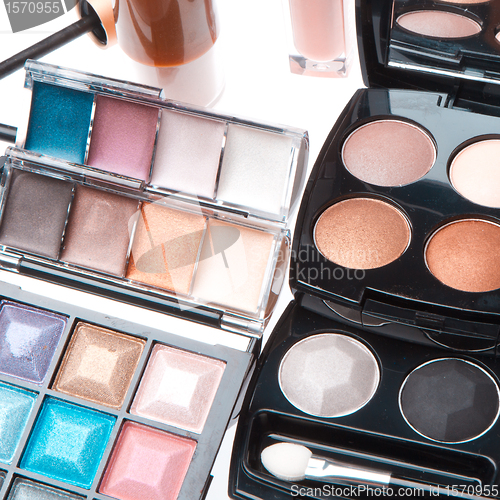 Image of set of cosmetic makeup products