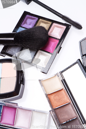 Image of set of cosmetic makeup products