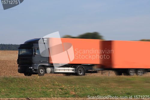 Image of truck on asphalt road