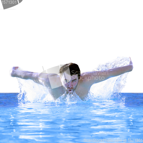 Image of man swimming butterfly 