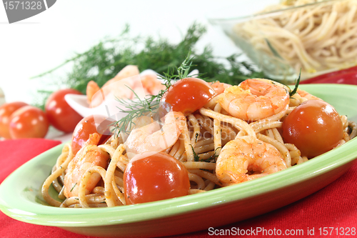Image of spaghetti with shrimp