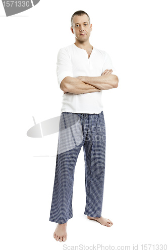 Image of man in pajamas