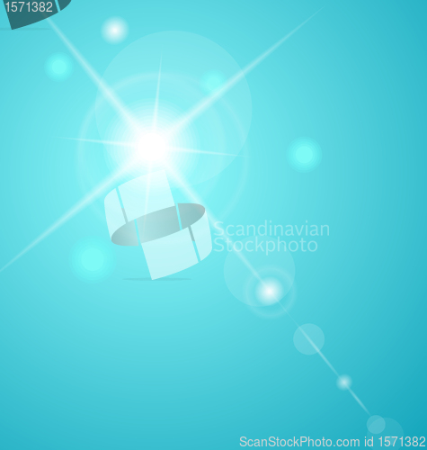 Image of abstract star with lenses flare