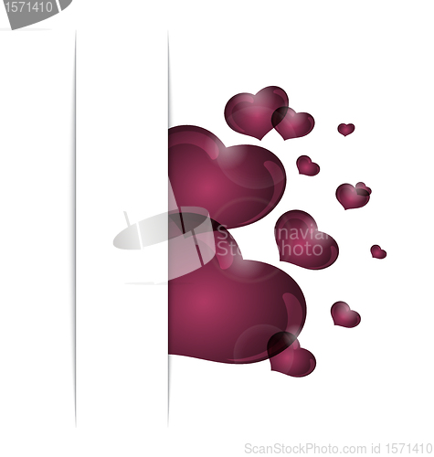 Image of hearts from paper Valentine's day card