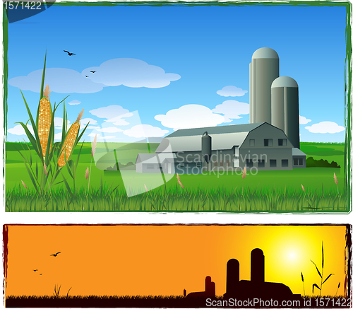 Image of Farm harvest background illustration