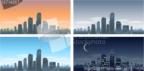 Image of Cityscapes silhouettes background