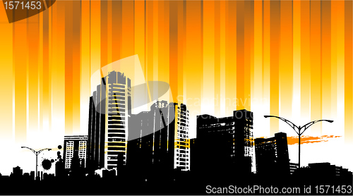 Image of Cityscapes silhouettes background