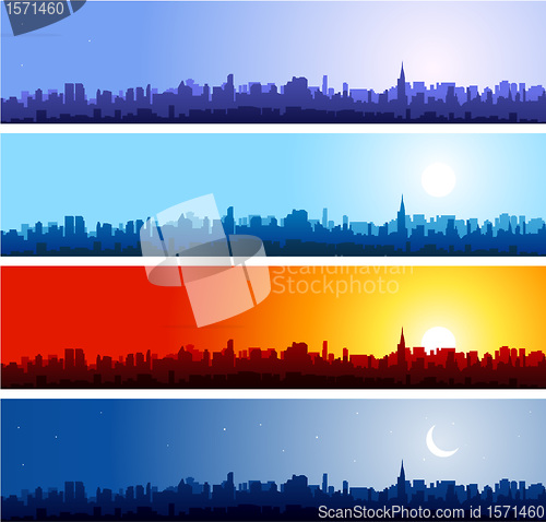 Image of Cityscapes silhouettes background