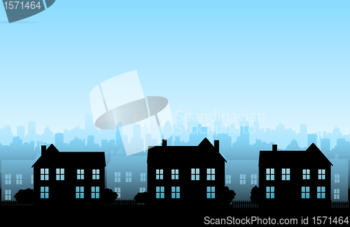 Image of Cityscapes silhouettes background