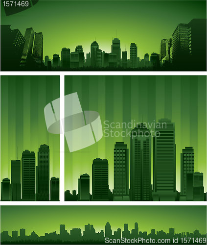 Image of Cityscapes silhouettes background